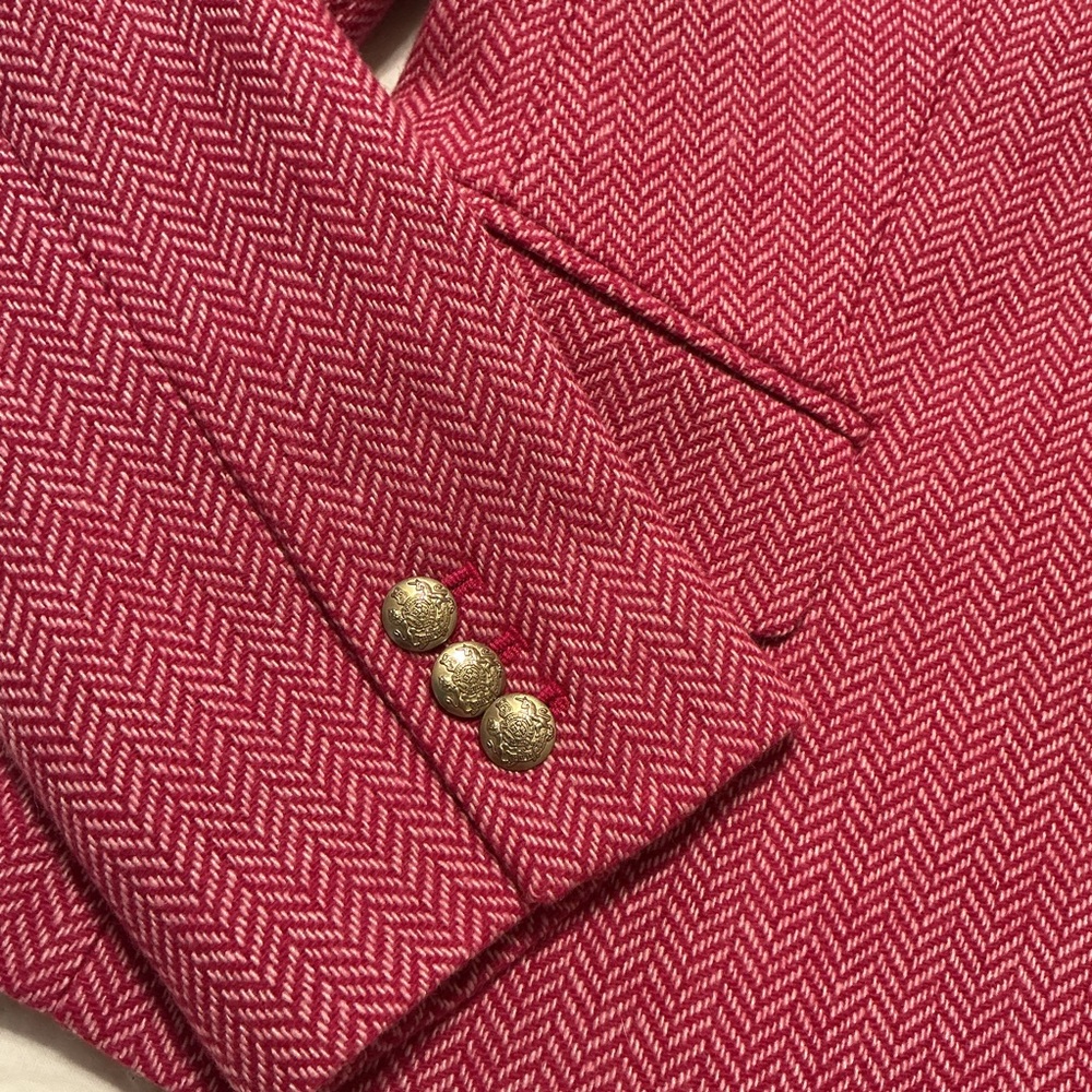 J. Crew Pink Herringbone Wool-Blend Fully Lined Women’s Blazer Size 6 - Picture 6 of 14